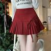Bowknot Dot Mini Skirt Sweet A-line Short Skirts Sweet Pleated Skirts for Women  Party