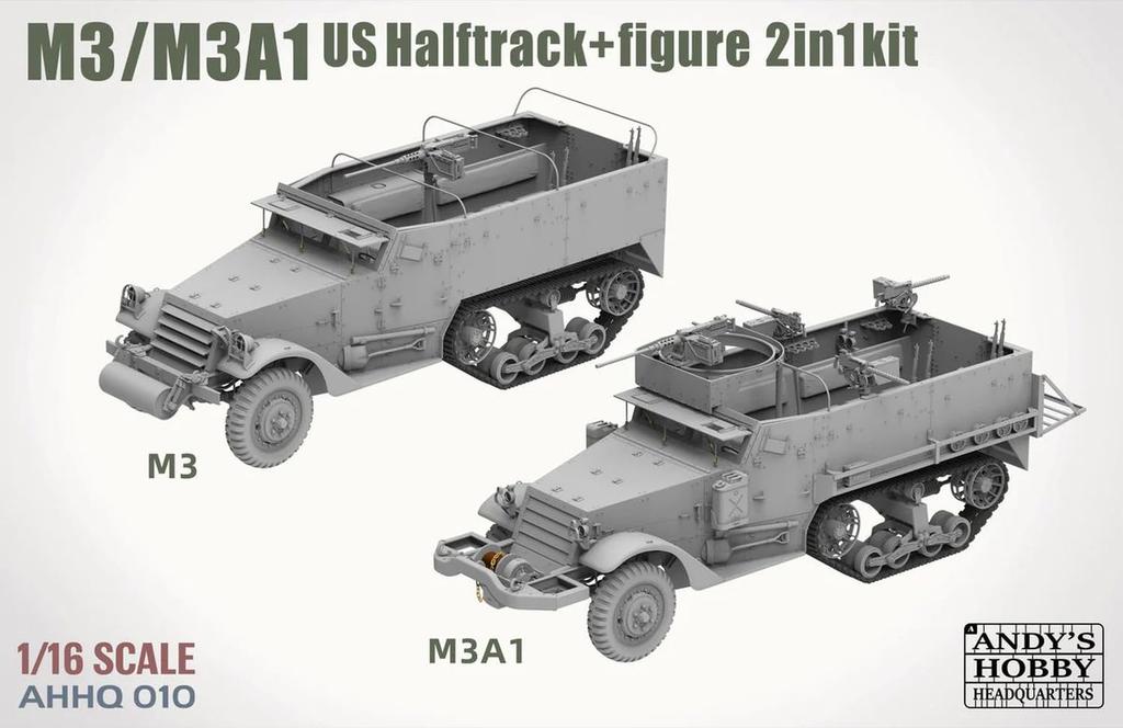Takom 1/16 Scale American M3/M3A1 Half-Track 2-in-1 Plastic Model TKOAHHQ-010 (Tank)