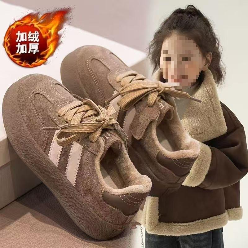 Girls' sports shoes autumn and winter 2025 new children's velvet two cotton shoes women's treasure winter moral training shoes boys' casual shoes