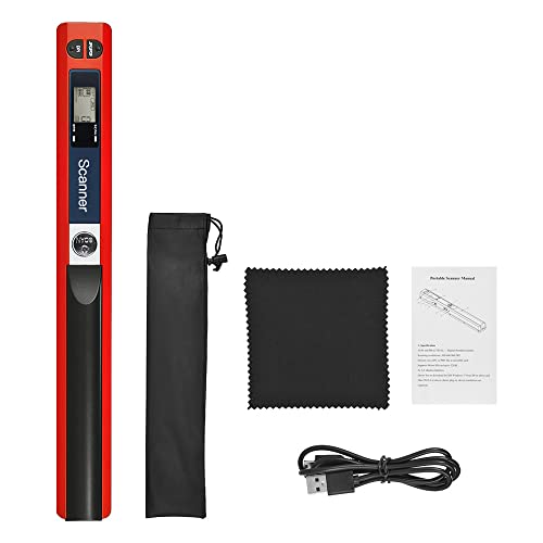 Portable Handheld Wand Scanner, A4 Size, 900DPI, JPG/PDF Format, LCD Screen, Type-C Interface, with Protective Bag for Business Documents, Receipts, B
