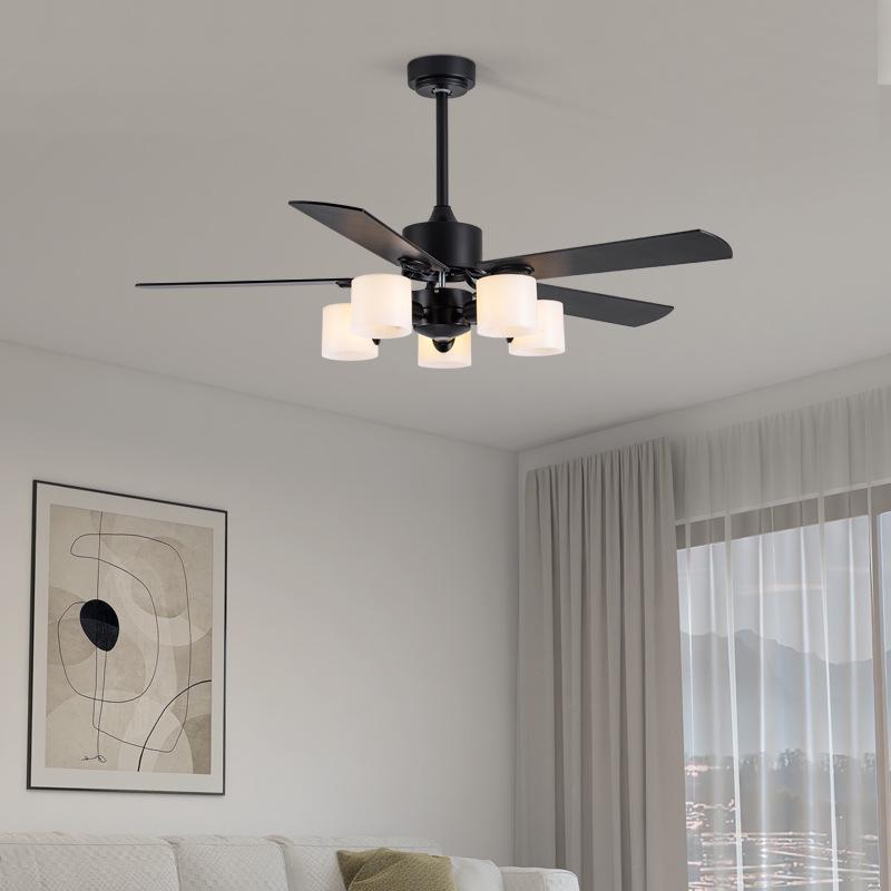 Nordic Style Silent Ceiling Fan Light with Chandelier for Living Room, Bedroom, or Restaurant.