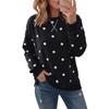 Women's Casual Long Sleeve Round Neck Sweatshirt with Leopard Polka Dot Print