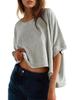 Casual Loose Fit T Shirt With Batwing Sleeves And Splice Detailing For Everyday Wear