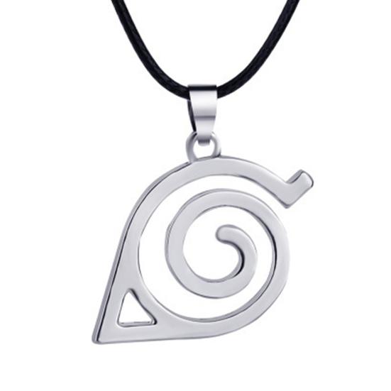 Unisex metall Anime Naruto Logo anheng Halskjede Cosplay Hokage tilbehør