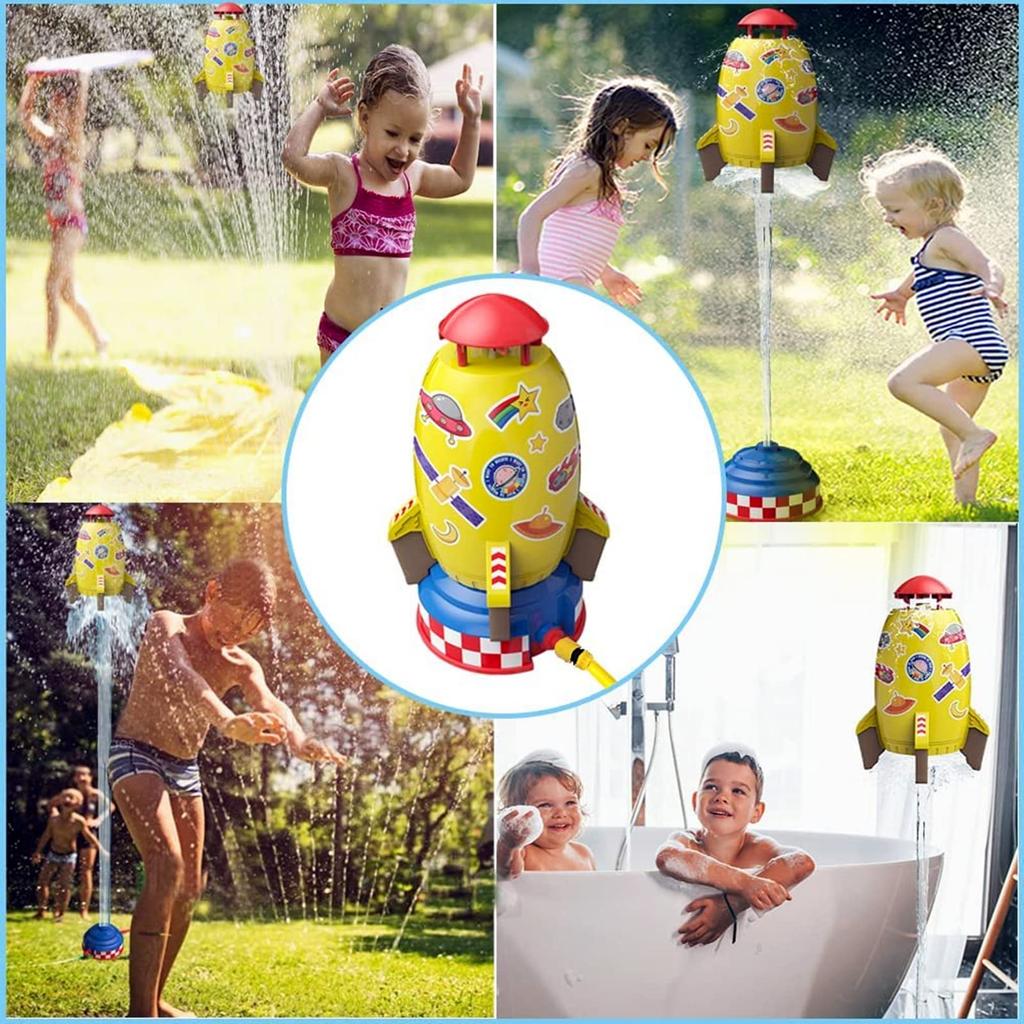OBEST Sprinkler Rakete Spielzeug Outdoor Wasserspiel Sommer Brunnen Spielzeug Interaktion Wasserdruckkontrolle Höhe Sockel enthalten Sommerfest Alter 6