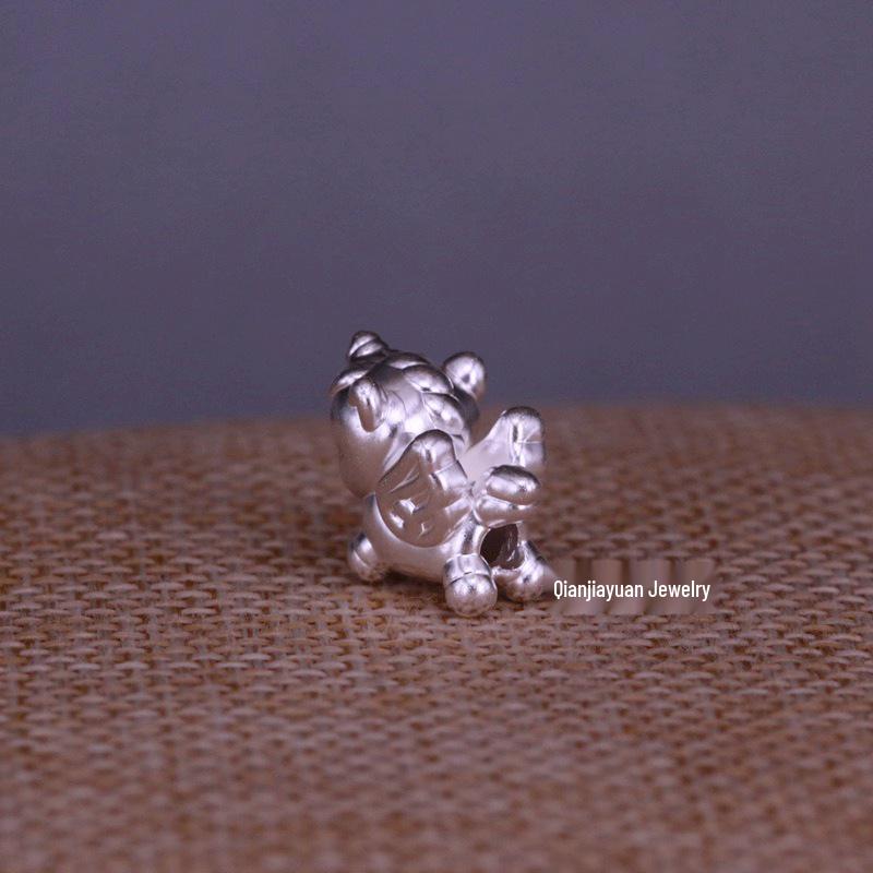 Sterling Silver Unicorn Pegasus Beaded Bracelet with Braided Rope – Zodiac Horse DIY Accessory