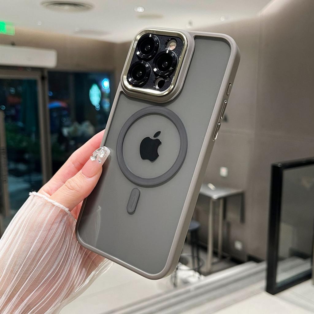 Applicable To Apple 16 Magnetic Suction Phone Case Anti-fall IPhone 15 Promax Metal Lens Ring 13 Skin Feeling Protective Case