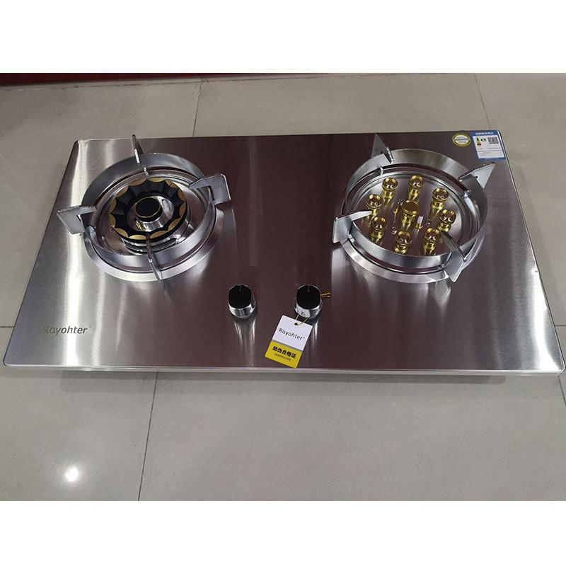 Aragaz dublu de uz casnic 7,0 kW, aragaz cu flacără mare, sticlă rezistentă la explozii, aragaz pe gaz lichefiat/natural, plită pe gaz încorporabilă