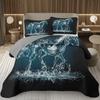 Wild Horse Bedspread Queen/Full Galloping Horse Pattern Quilted Bedding Set Farm Animal Coverlet Set Reversible Rustic Bed Cover