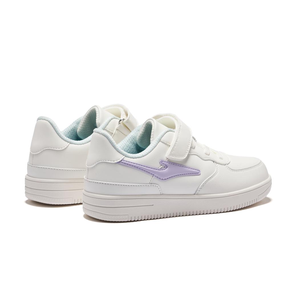 Hongxing Erke Childrens Retro Color Block Fashion Low Top Sneakers Kids sneakers White Purple 64121401017-009
