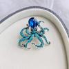 Sparkly Octopus Brooch Rhinestone Octopus Brooch Pin Sea Creature Lapel Pin Accessory for Men Women Ocean Lovers Sweaters Coats Scarves