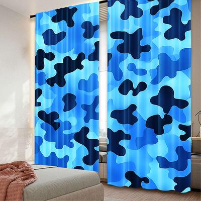 2 Stück Camo Vorhang Camouflage Abstrakte Formen Design Für Sichtschutz Und Stilvolle Heimdeko Perfekt Für Wohnzimmer Spielzimmer
