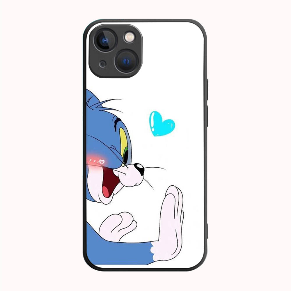 B-72 Cat and Mouse  Black Case for Redmi 10A 10C 12C 13C 9A 9C 9T A3X Note 10 9 9S 10S iPhone 11 12 13 14 15 16 X XS Pro Max Mini 7 8 Plus XR