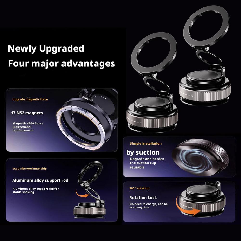 360 . Rotating Vacuum Adsorption Bracket Magnetic Foldable Mobile Lazy Multi-scenario Stand Pho G7X3
