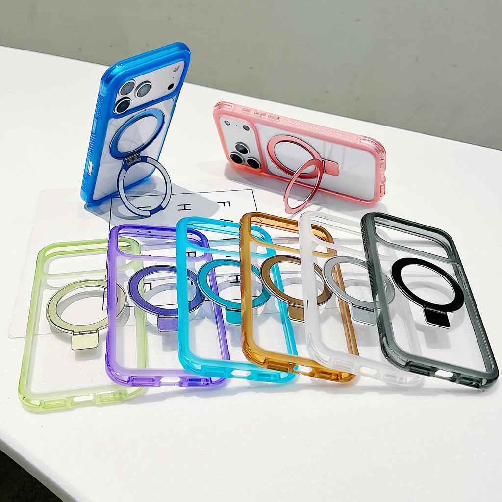 For iPhone 17 Pro Max Case Compatible with MagSafe Kickstand Clear TPU PC Phone Back Cover