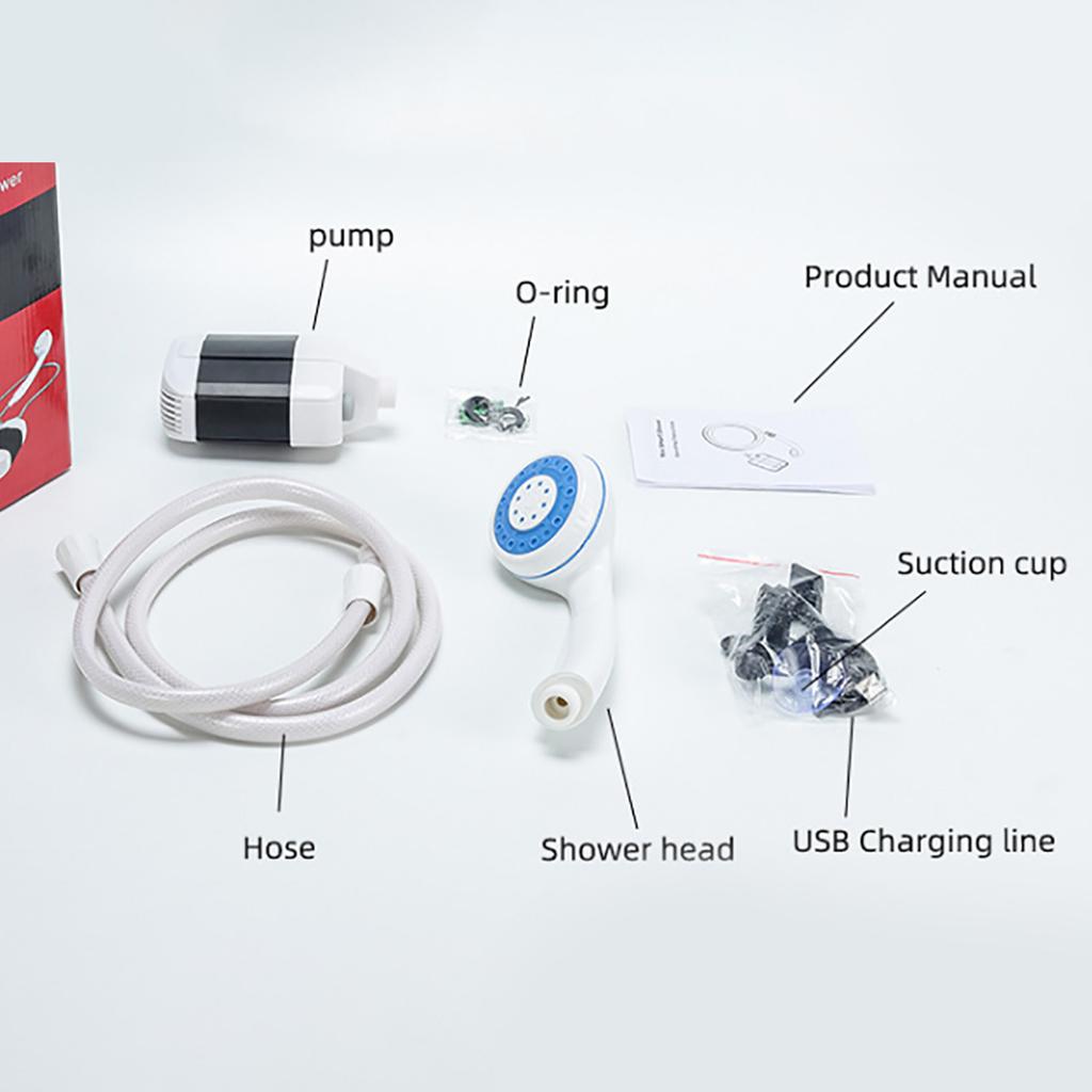 Portable Shower for Camping Portable Camping Shower with Electric USB Rechargeable Battery Outdoor Camping Shower Pump