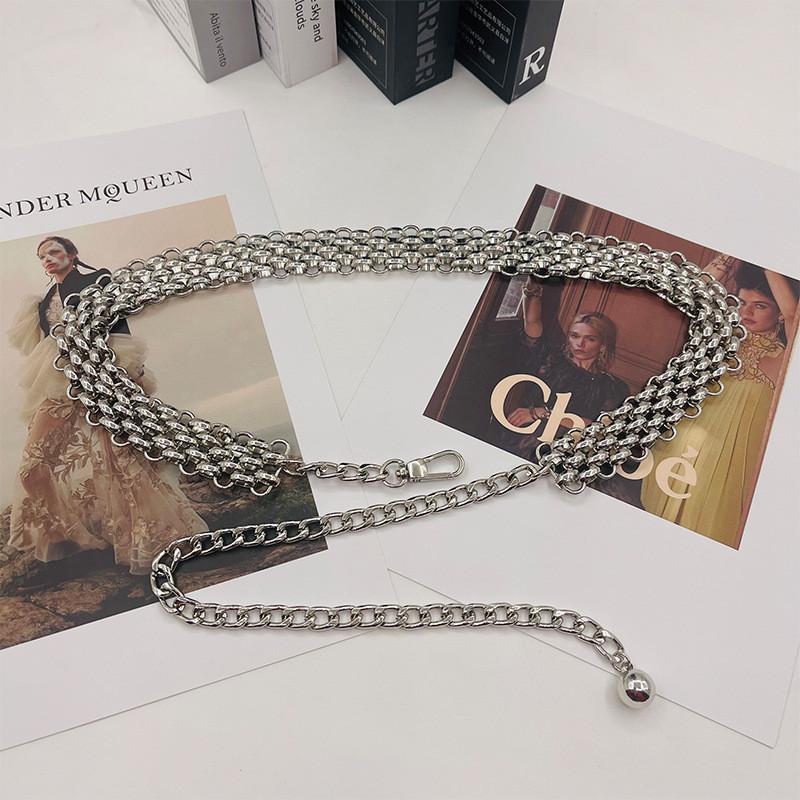 

Metal Waist Chain For Women With Large Link Design Perfect For Summer Fashion Accessory серебряный