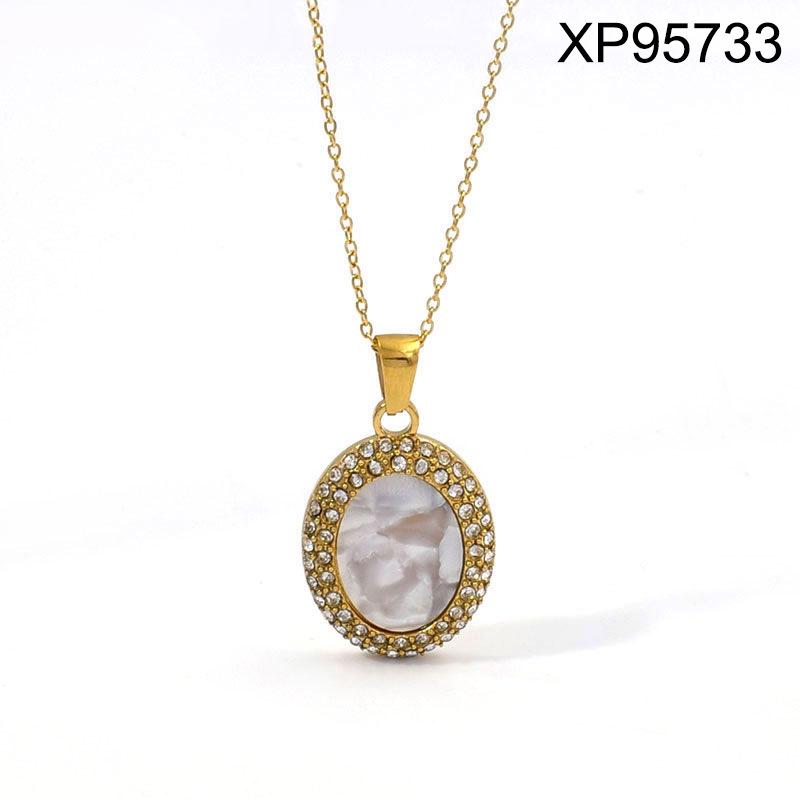 Gold Heart & Butterfly Pendant Necklace - Women's Versatile Titanium Steel Charm Chain