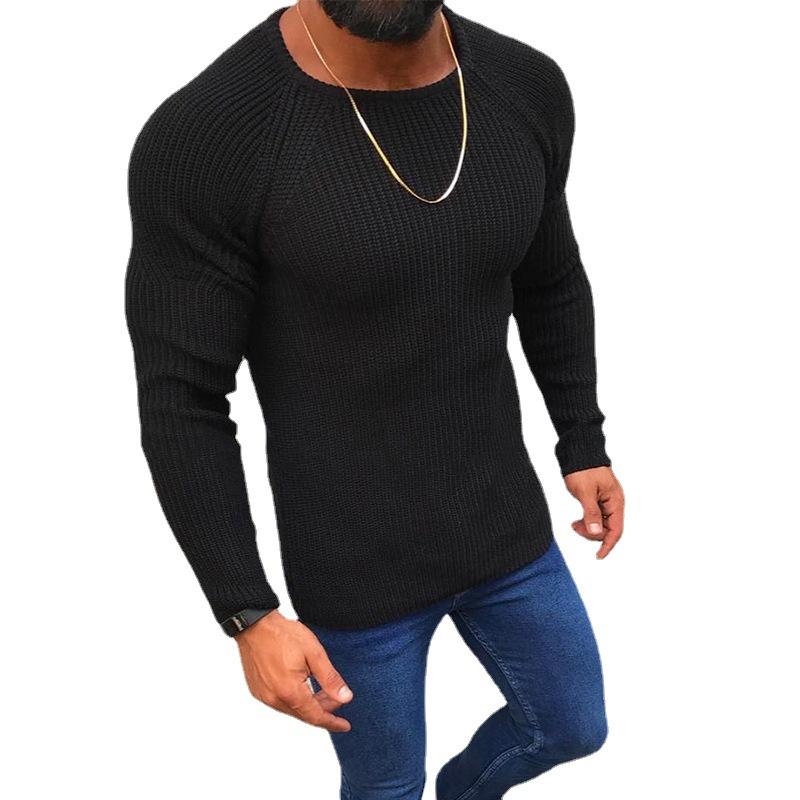 Men S Slim Fit Long Sleeve Round Neck Pullover Winter Sweater