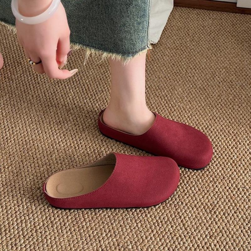 New Classic Women's Leopard Closed Toe Cork Flats Slippers Ladies Leopard Cork Slippers Camo Mule Clogs Shoes  Zapatos De Mujer