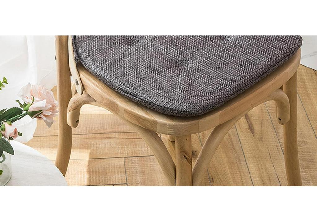 Jednokolorowa lniana poduszka na krzesło | Antypoślizgowa, uniwersalna poduszka na siedzisko na wszystkie pory roku | Nordycki design do domowego biura lub stołka do mahjonga