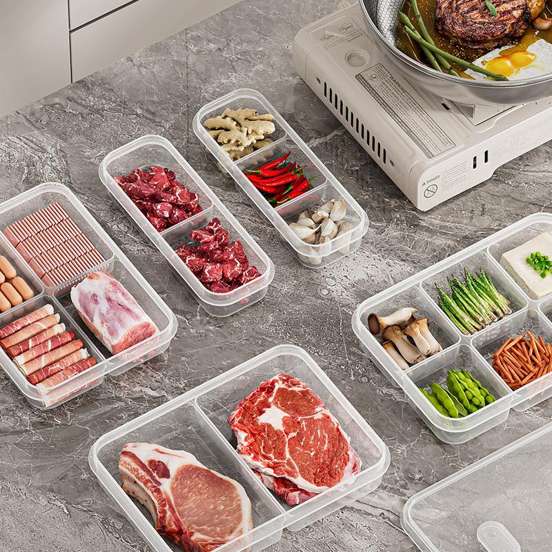 1/3/5Pcs Food Fruit Storage Box Multiple Compartments BPA Free Transparent Design Portable Refrigerator Freezer Organizer