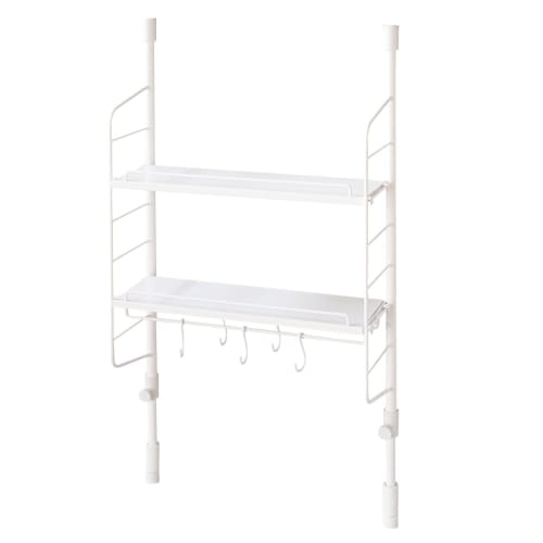 HEIAN SHINDO SPLUCE Tension Kitchen Rack, Slim Pole Rack with Hanger Set M, White, Height 70-105cm, Width 39.5cm, SPL-2, Heian Shindo Kogyo