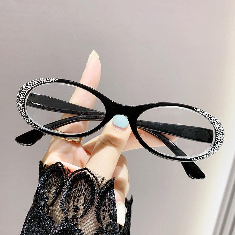Fashionable Reading Glasses Imitation Diamond Inlay Anti Blue Light for Women, Comfortable for Middle-aged and Elderly Readers