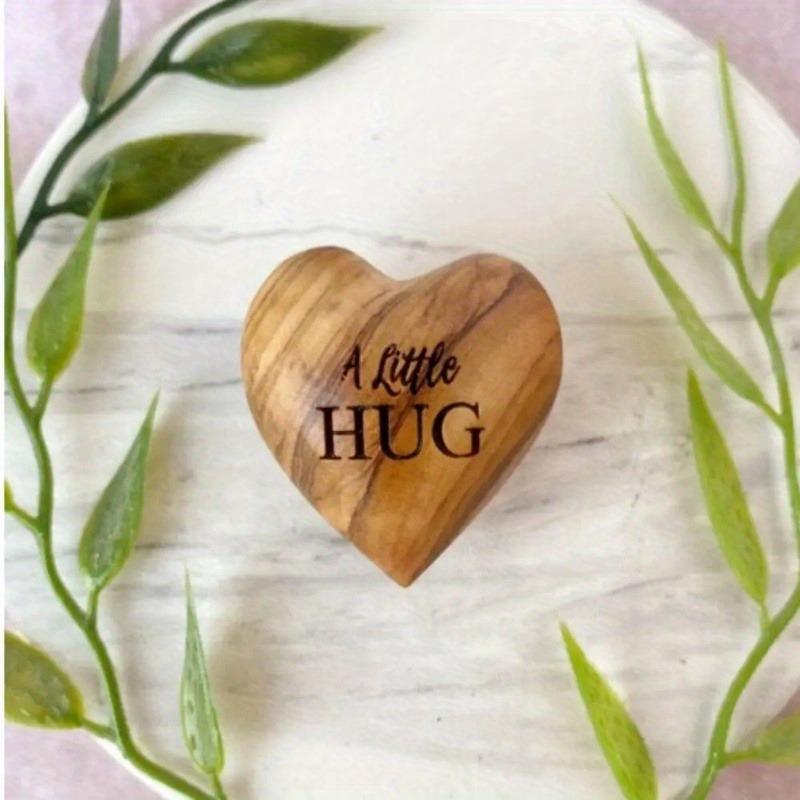 Little Pocket Hug Wooden Heart Tokens I Miss You Crafts Supplies for Friends Portable Creative Gift Valentine's Day Gift