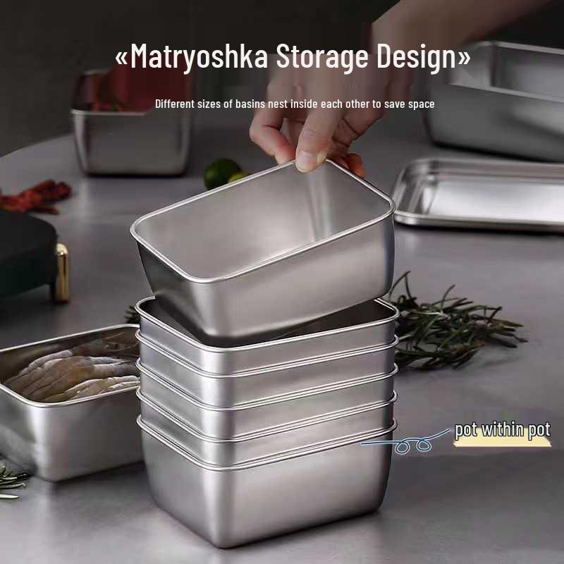 

Food-Grade Rectangular Multi-Purpose Storage Box for Fridge and Picnic Square with Lid - Single
