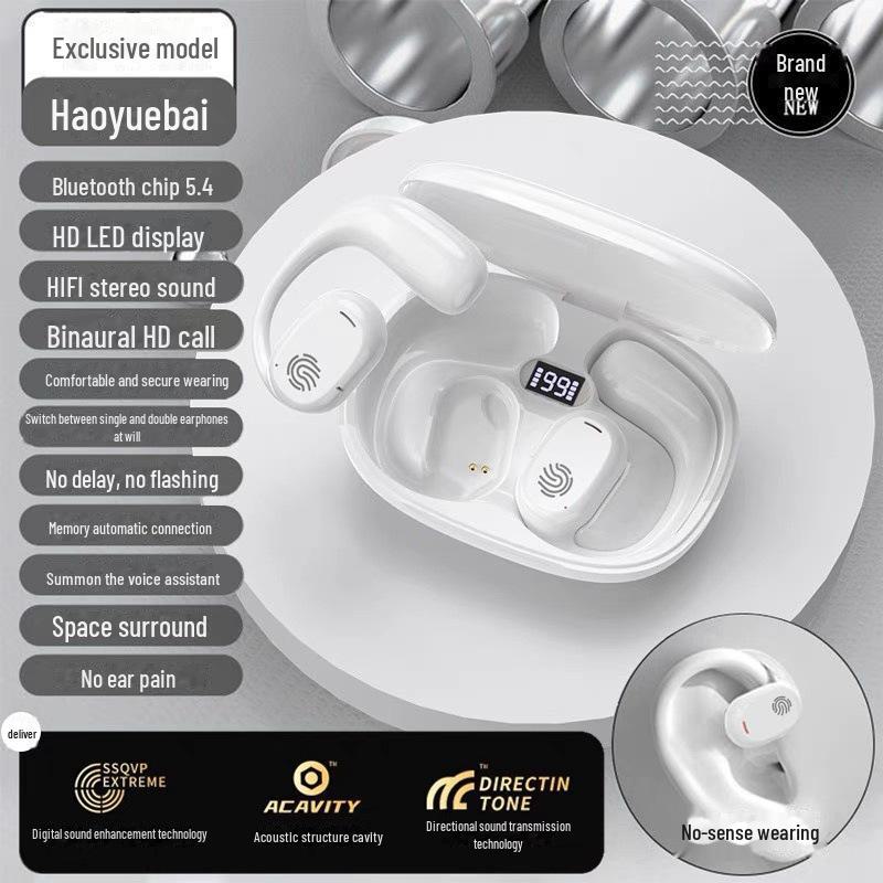 

Высококачественные беспроводные спортивные наушники с костной проводимостью и креплением на ухо