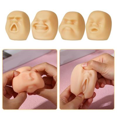 Human Face Squeeze Toy Anxiety Stress Relief Realistic Head Pinch Sensory Toy Teens Adults Soft TPR Calming Face Fidget Toy