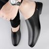 Summer Handmade Men Shoes Genuine Leather Slippers Casual Square Toe Slip-On Slides Mens Mules Shoes Trendy Quality Half Drag
