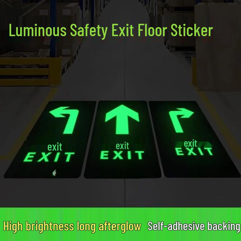 Longchan Luminous Safety Exit Evacuation Arrow Floor Sticker