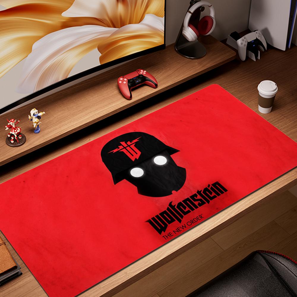 HYBXAXC Mouse Pad Wolfenstein Mousepad Large Keyboard Desk Mat Gaming Mouse Pad LockEdge Non-slip Mat Keyboard Mousepad 90x40