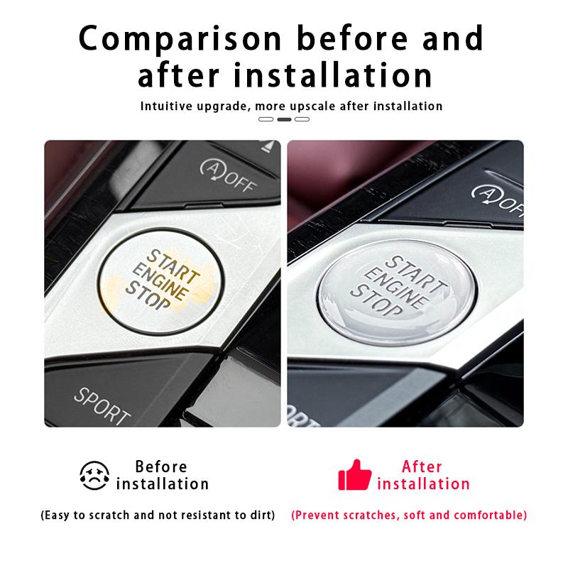 2PCS Drip Glue Material Car Engine One-Touch Start Button Cover Sticker Trim For BMW 2 3 4 8 Series X3 X4 X5 X6 X7 Z4 2019-2026