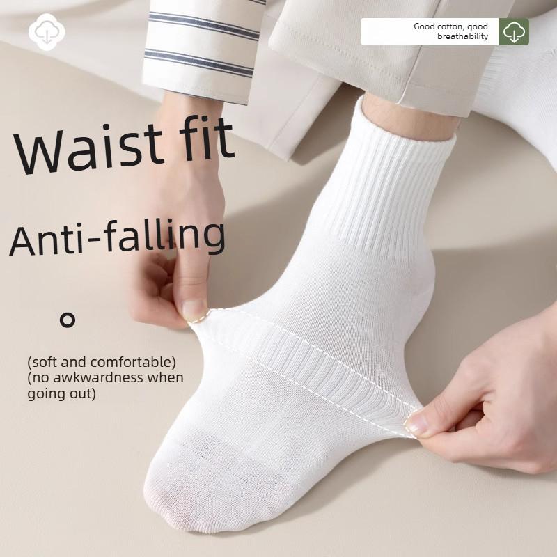 Herren Frühling und Herbst Reine Baumwolle 10A Antibakteriell Deodorant Schweißabsorption Anti-Pilling Lange Socken