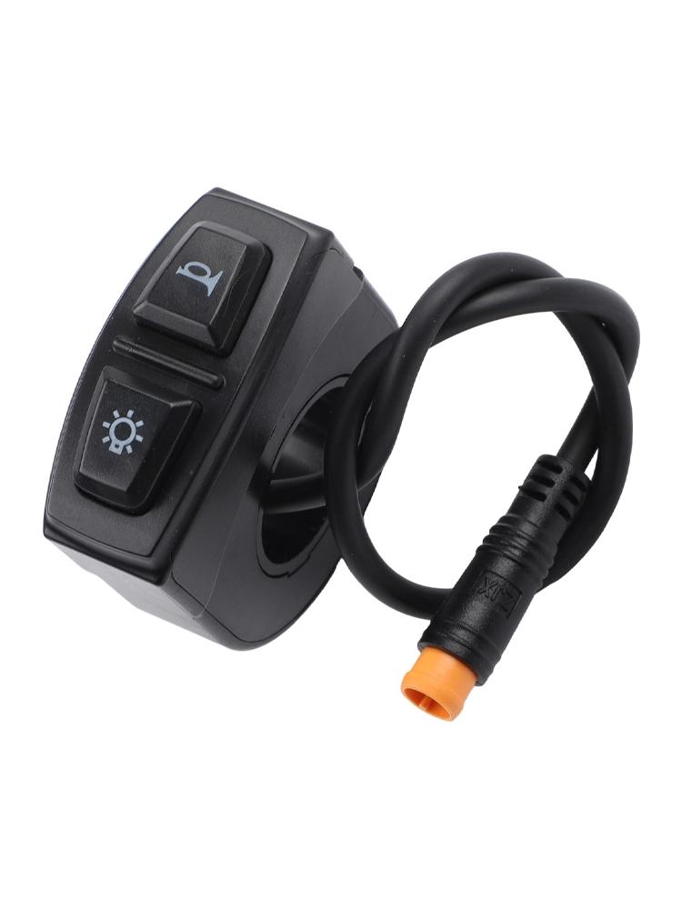 Electric Bike Switch with Dual Control for Headlight and Speaker 3pin Fit