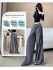 Damen Palazzo-Hose mit hoher Taille und Schnürung, Design Frühling/Sommer 2026, Figurschmeichelnder Fall, Bodenlang, Lässiger Vielseitiger Stil.