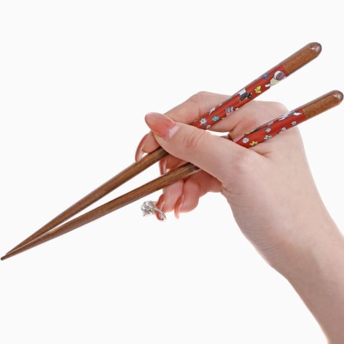 Heidi Kutani Ware Couple Chopsticks, Made in Japan, Hokuriku Traditional Crafts, Heidi, Girl of the Alps, Pair of Chopsticks, Floral Pattern, Peter, C