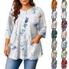 Women's Fashion Plus Size Printed Short Sleeve Blouse For Elegant Commuting And Casual Wear