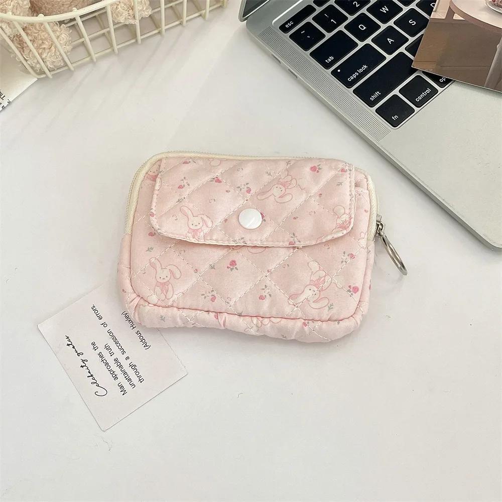Cartoon Printing Mini Canvas Coin Purse Multifuctional Small Lipstick Bag Jewelry Packing Bag Card Holder