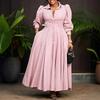 2025 Summer Women's Solid Color V-Neck Slimming Dress: Elegant and Fashionable