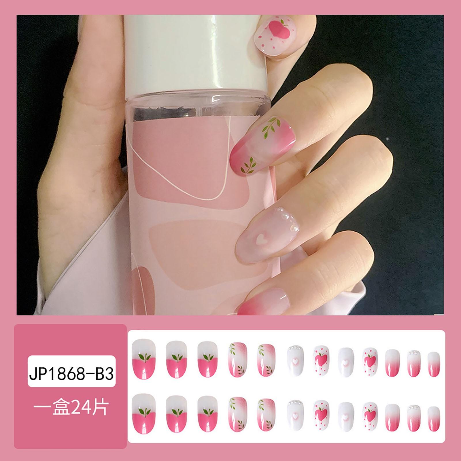 

Pieces Long False Nails Press- Nails Glitter Manicure Nail Patches 10ml One Size