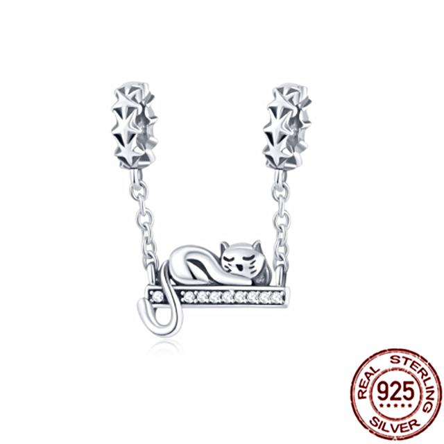 Charm-Anhänger aus 925er-Sterlingsilber mit funkelnder Pavé-Krone, O-Baum, Sicherheitskette, passend für Original-Fasion-Armbänder, DIY-Frauenschmuck, Geschenk