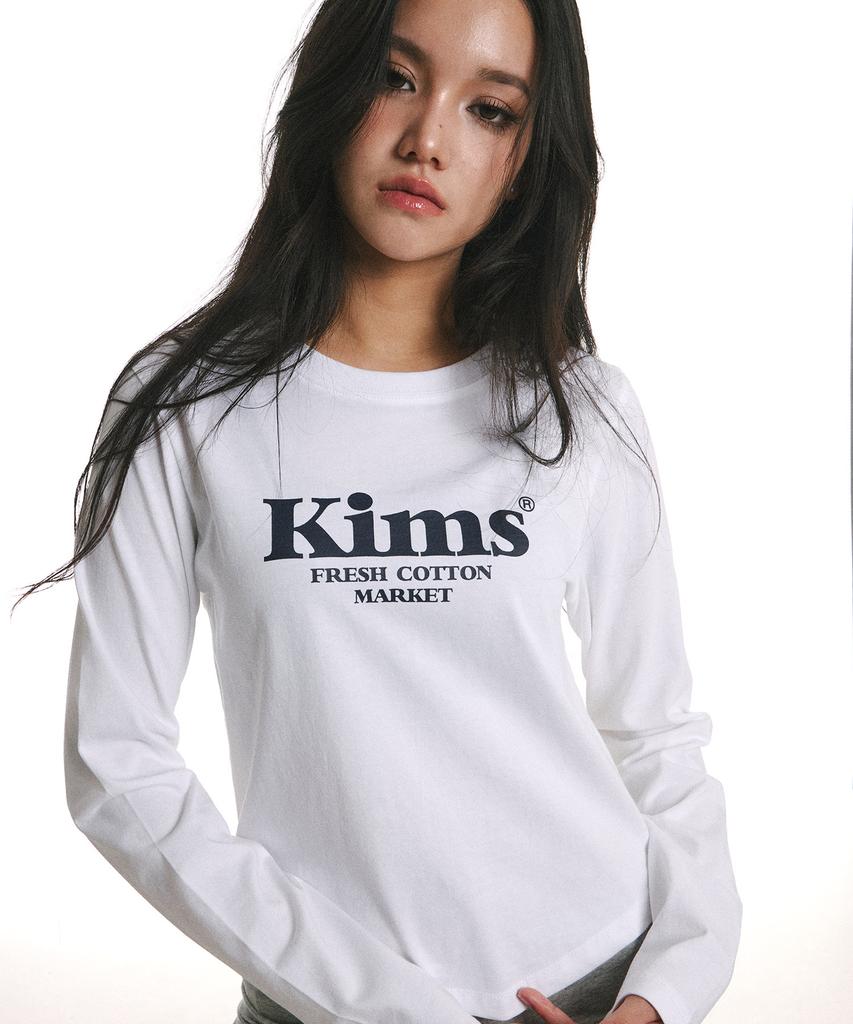 Kimseupeulesikoteunmakes Kims Bam Logo Ls Tee White