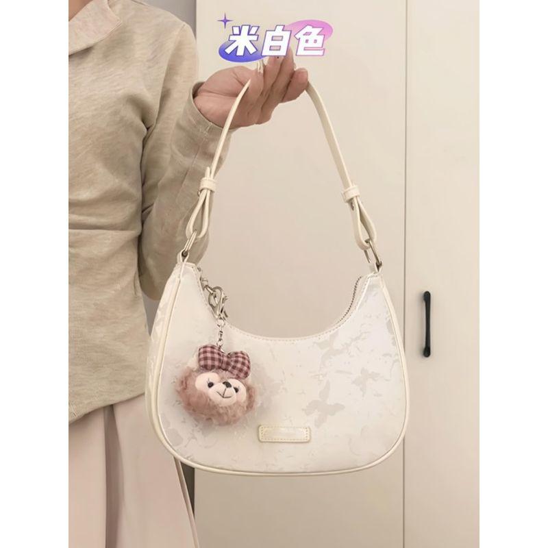 

Bai Tiya Niche Selenodont Bag 2025 New High Sense Handbags Commuter Shoulder Bag Canvas Bag Dumpling Bag White-no ornaments