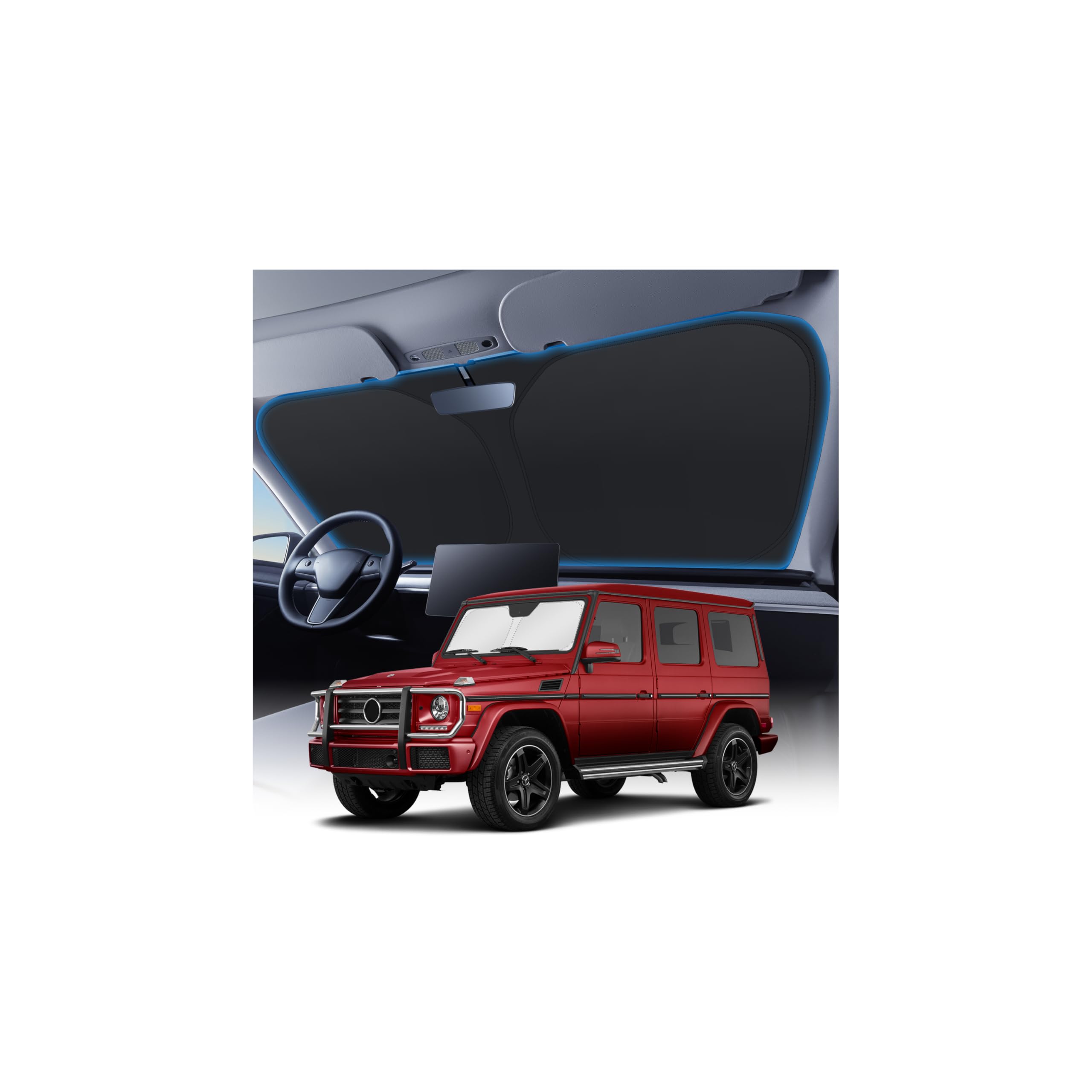 

KUST Солнцезащитный козырек индивидуального кроя для Mercedes G W463 G550 G55 G63 G65 для окна лобового стекла автомобиля, блокирующий УФ-лучи 1990-2018 (Не 2019-2021