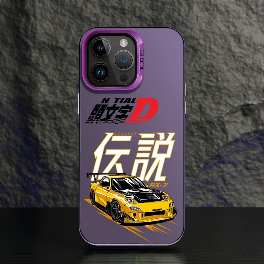 

Soft Shell Phone Case for iPhone 16e 11 12 13 Pro Max 14 15 16 Plus 17 Air Initial D Anime Car Cool iPhone 12 Pro Max