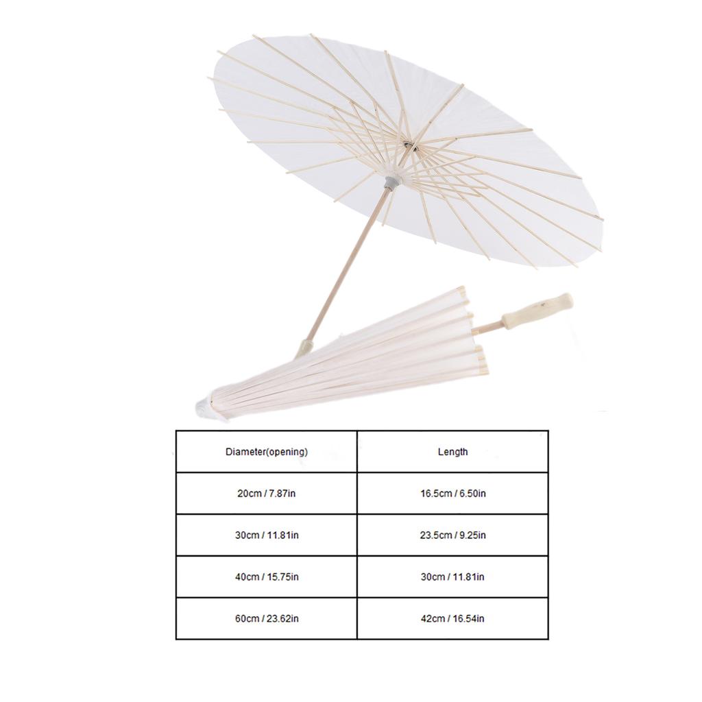 White Color Paper Decorative Umbrella Parasol School Decor Photo Prop (60cm)